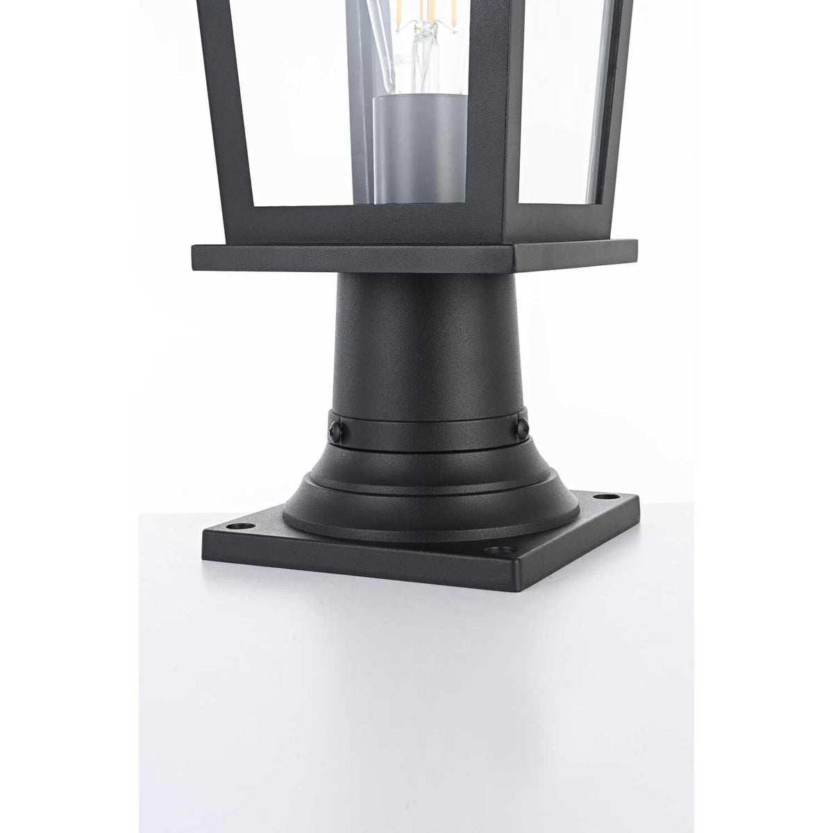 Cayman One Light Outdoor Post Mount Black by Lighting Design – Iron, Black, Model OD332P17BK
