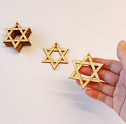 Acfeng Star of David Wood Earrings Blanks, 2 Inch, 30 Pack