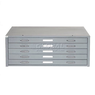41" W Flat File Cabinet by Global Industrial – 40.75" W x 28.38" D x 16" H, Alloy Steel, Grey, Model 506825GY