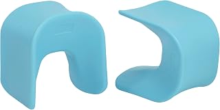 ECR4Kids Wave Seat Perch Stool, 18in - 19.6in Seat Height, Flexible Seating, Cyan, 2-Pack