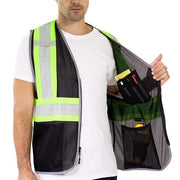 Vest, L/X-Large, Fluorescent Yellow-Green | On Two-Tone Silver Reflective Tape, Black material conceals dirt by TINGLEY – Large-X-Large, Model V70643C