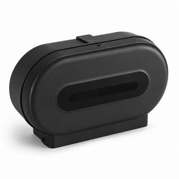 Double Roll Jumbo Toilet Tissue Dispenser by Glownary – Plastic, Black, Model 66altpdbljblk