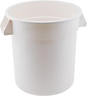 Winco Heavy-Duty Round Waste Container/Trash Can, 10 Gallon, White