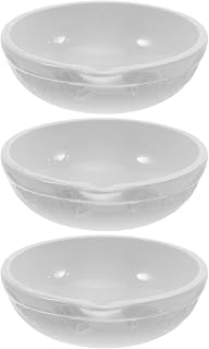 3pcs Ceramic Evaporating Dish Basin for Science Teaching Lab and Chemistry Experiments, White Porcelain Lab Heating Dish with Rational Diameter-Depth Ratio and Smooth Surface