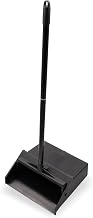 Carlisle Upright Dust Pan with 30" Two-Piece Handle, Black | Duo-Pan, 12-Inch Wide Pan, Serrated Broom Comb, Pivoting, Hanging Hole