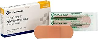 First Aid Only 1-002 1" x 3" Plastic Bandages (Pack of 16)