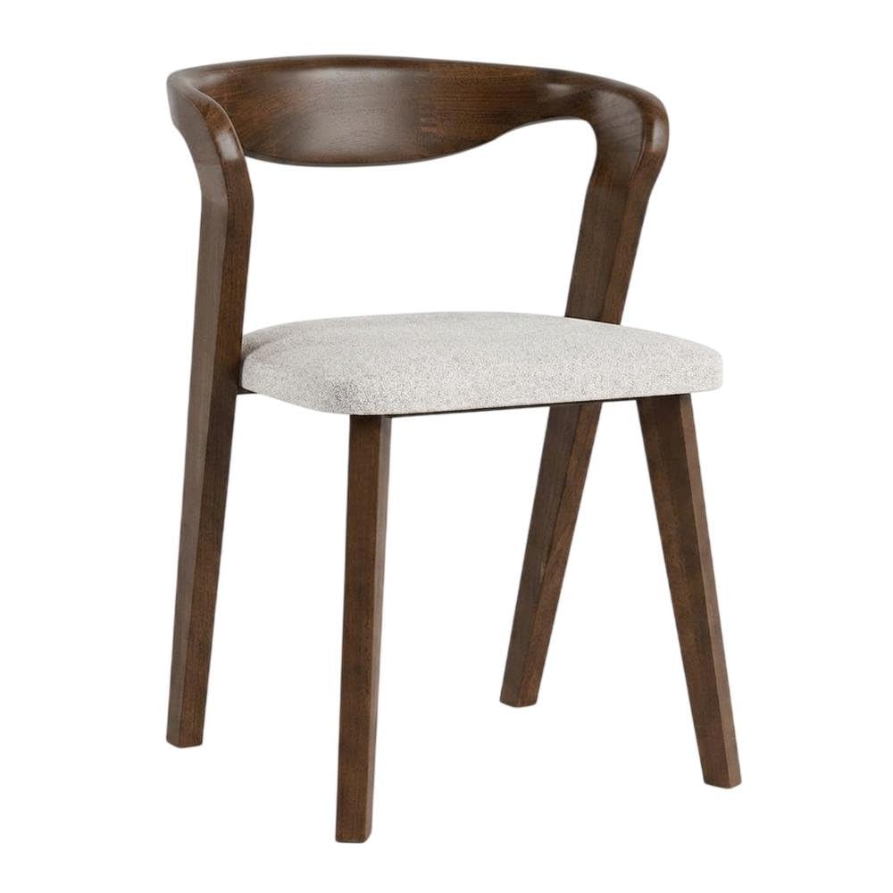 Pascan Brown Solid Wood Dining Chair Set of by Starlight Canyon Home – Full Solid Rubberwood, Fabric, Brown, Pack of 2
