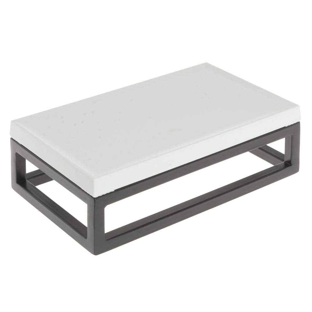 Black Display Riser with White Top - 3 1/5" H by HUBERT – Metal, Black, Model 39035+94697