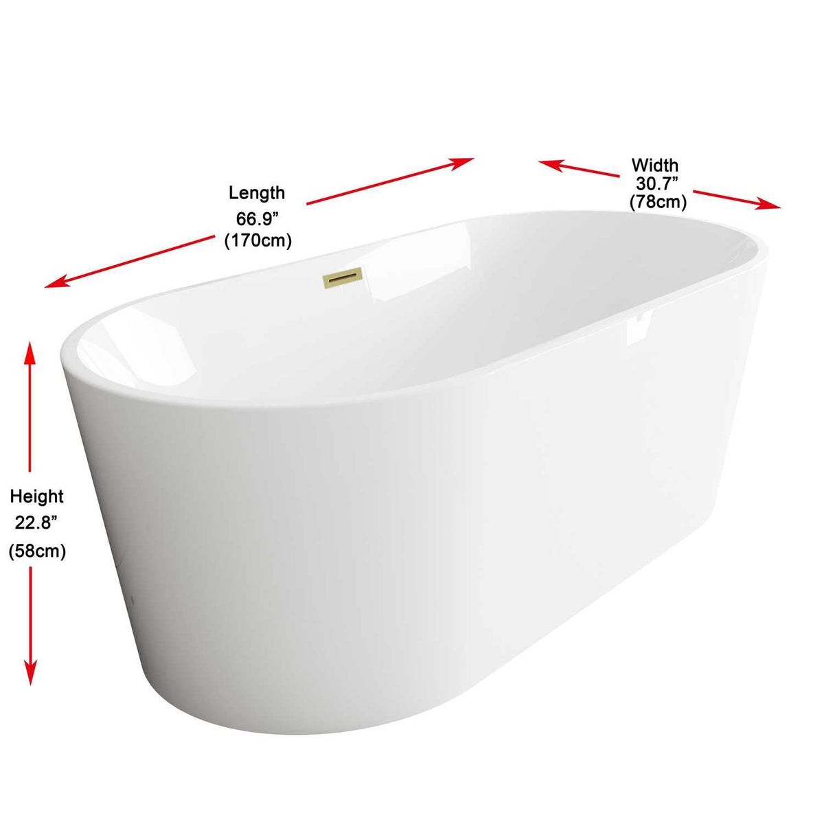 Springfield Bathtub by Lighting Design – brushed gold