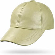 Genuine Sheepskin Leather Baseball Cap – Adjustable Urban Leather Hat for Men & Women, Soft Lambskin, One Size Fits S–2XL