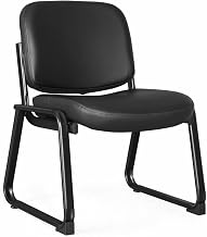 Lorell LLR84597 Deluxe Leather Armless Guest Chair with Plywood & Leather Seat
