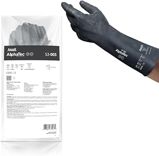 Ansell AlphaTec 53-003 Anti-Static Heat Resistant Neoprene Chemical Protection Work Gloves for Auto, Utilities, Recycling