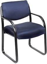 Starlight Canyon Home Blue Arm Chair with Alloy Steel Frame, Reception Seating for Lobby Areas, Guest Use, Or Waiting Room Chairs in Office Settings