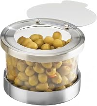 Cal-Mil 1851-4HL Mixology Jar with Hinged Stainless Steel Lids, 16 oz., 4.25" Diameter, 4" Height (Pack of 3)