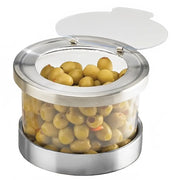 Mixology Jar with Hinged Stainless Steel Lids by CAL-MIL – 16 oz., 16.0 fluid_ounces, Glass, Clear, Pack of 3