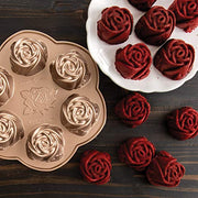 Nordic Ware Toffee / 2.25 Cup Capacity (Pack of 3) / Rosebud Cakelet Specialty & Novelty Cake Pans