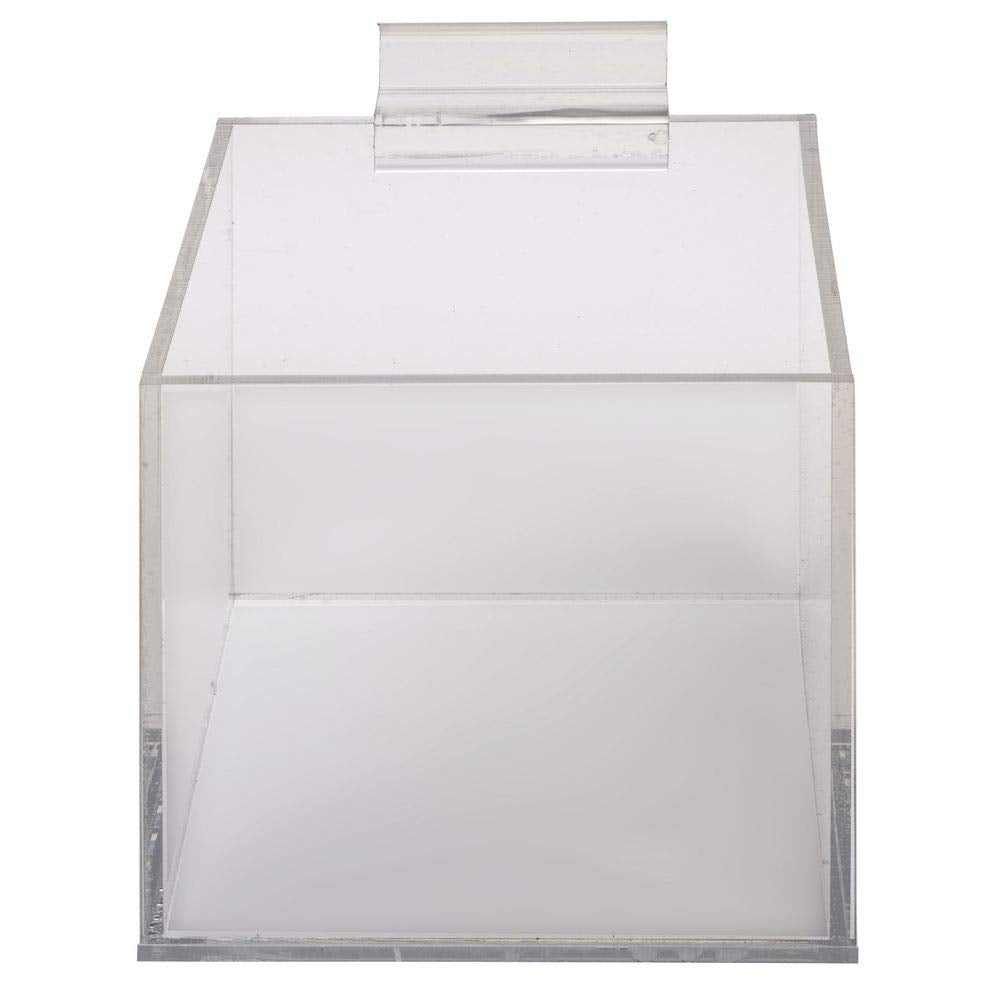 4" Square Acrylic Slatwall Bin by AARCO DISPLAY PRODUCTS – Acrylic, Clear, Model 2604