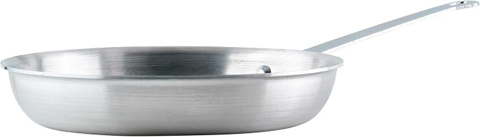 Winco 10" Aluminum Fry Pan/Skillet, Natural Finish | Reinforced riveted handle for secure grip, Hanging hole for easy storage, Great for Sauteing, Searing and Restaurant Kitchens