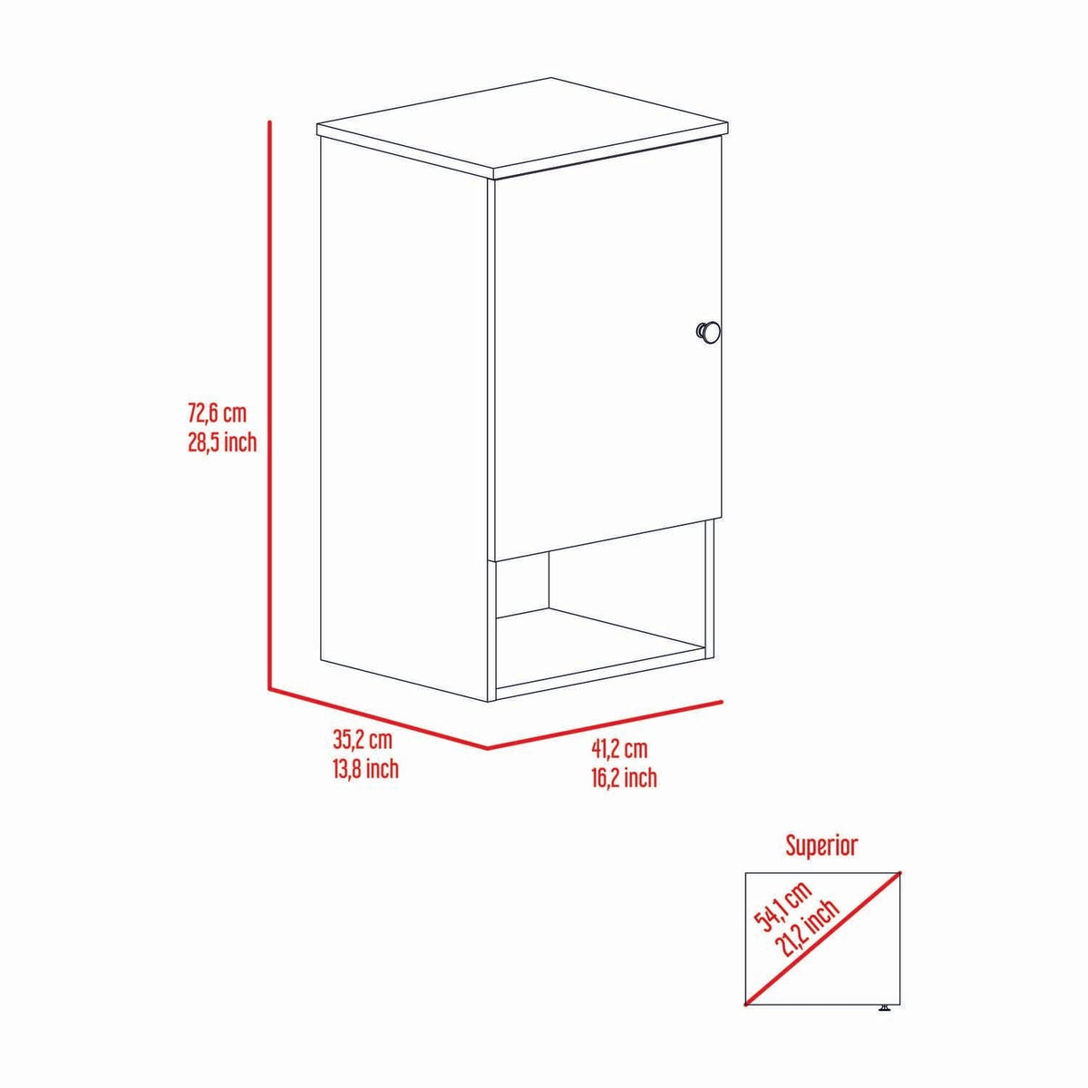 Alaska Medicine Cabinet with 3 Storage Shelves by FM FURNITURE – Metal, Light Oak-white, Model FM7120GDB