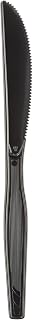 Dixie Individually Wrapped 7" Medium-Weight Black Plastic Knife by GP PRO (Georgia-Pacific), KM5W540, (90 Knives Per Box, 6 Boxes Per Case)