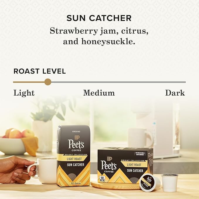 Peet's Coffee Sun Catcher / 10 Count (Pack of 6) / 6 Single-Serve Capsules & Pods