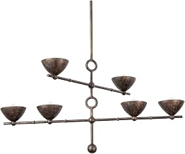 Vishal 6 Light Chandelier, Black Patina Gold, 39.25 in X 29 in