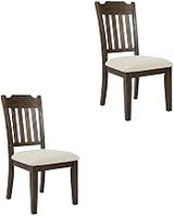 Starlight Canyon Home Acacia Wood Mission-Style Slat-Back Dining Chairs Set of 2, Rustic Farmhouse Wooden Kitchen Chairs for Dining Room, Wire Brush Brown