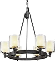 Arcadia 6 Light Chandelier 25 in. Textured Iron