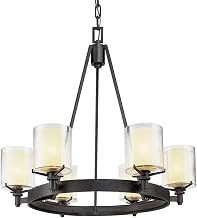 Arcadia 6 Light Chandelier 25 in. Textured Iron