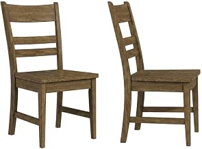 Starlight Canyon Home Toasted Java Ladderback Side Chairs, 2-Pack, Asian Hardwood, Wood Seats, Distressed Finish, Transitional Style, Medium Tone, Comfortable