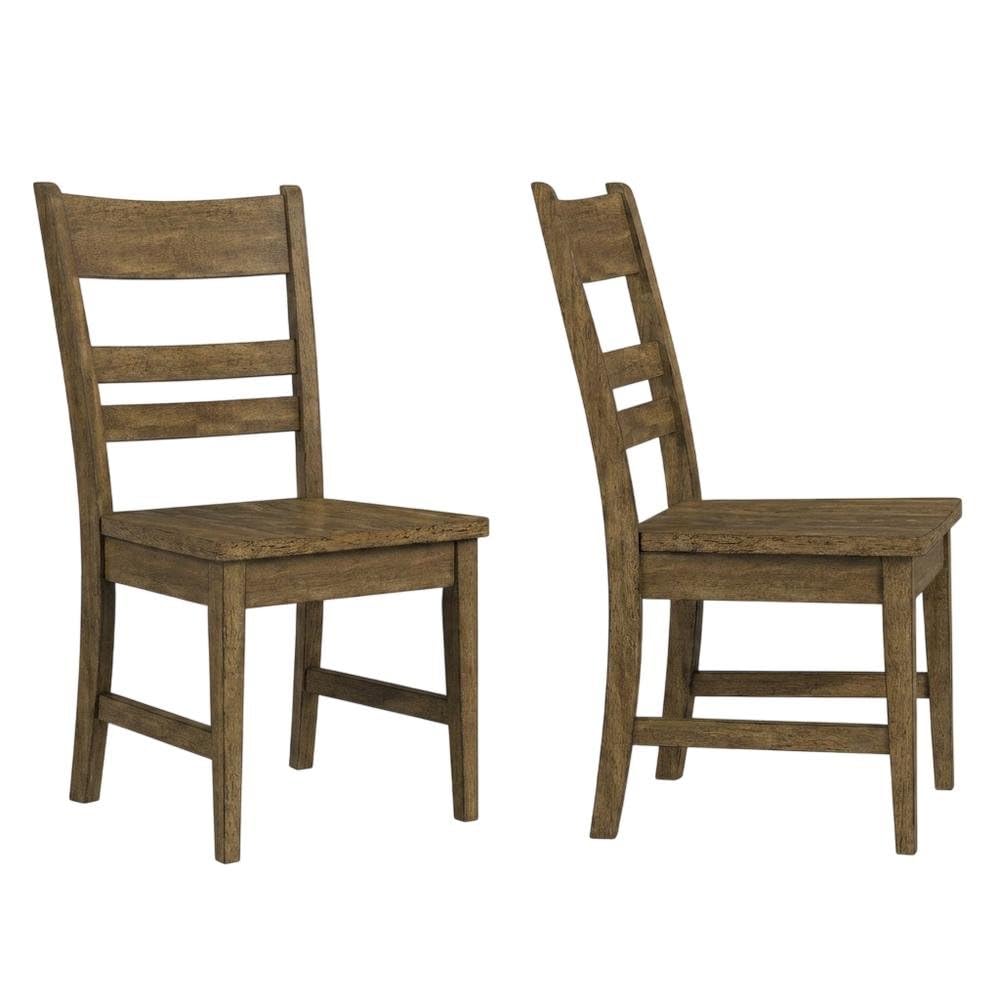 Toasted Java Ladderback Side Chairs by Starlight Canyon Home – Solid Asian Hardwood, Brown, Pack of 2