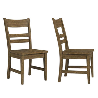 Toasted Java Ladderback Side Chairs by Starlight Canyon Home – Solid Asian Hardwood, Brown, Pack of 2