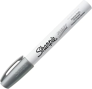 Sharpie Oil-Based Paint Marker, Medium Point, Metallic Silver, 1 Count - Great for Rock Painting