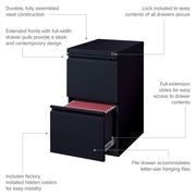 Hirsh Industries Black / Modern / One Size Mobile File Cabinets
