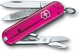 Victorinox Classic SD Swiss Army Knife, 7 Functions, Pink Transparent