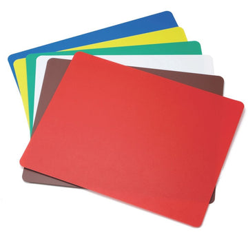 Products Assorted Flexible Cutting Board - 6 / PK by Tablecraft – Green,Red,White, Pack of 6, Model FCB1218A