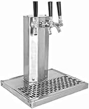 CT-2-MF - 2-Faucet Mirror Finish Air Cooled Column Tower w/Drain Pan