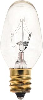 Satco 7W 7C7 Night Light Bulb - Candelabra Base - Clear - 120V Bulk Packed