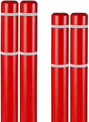 BollardGard 4" x 64" 4-Pack Bollard Cover - Innoplast (Red White Tape)