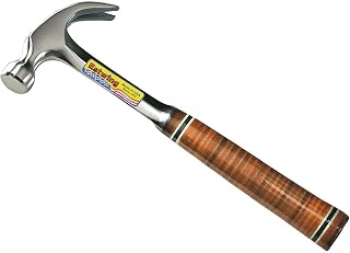 Estwing Curved Claw Hammer - 24 oz USA Made Smooth Face with English Pattern – Leather & Genuine Leather Grip - E24C