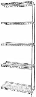 QUANTUM STORAGE SYSTEMS AD63-3060S-5 Wire Shelves Add-On Kit for WR63-3060S-5 Stainless Steel 5 Shelves 63" H x 60" W x 30" D