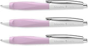 Schneider Haptify Ballpoint Pen Ergonomic, White/Lilac, Blue Ink, 3 Pack | Ergonomic Grip Design, Smooth Writing, Waterproof ISO-Certified Ink, Refillable