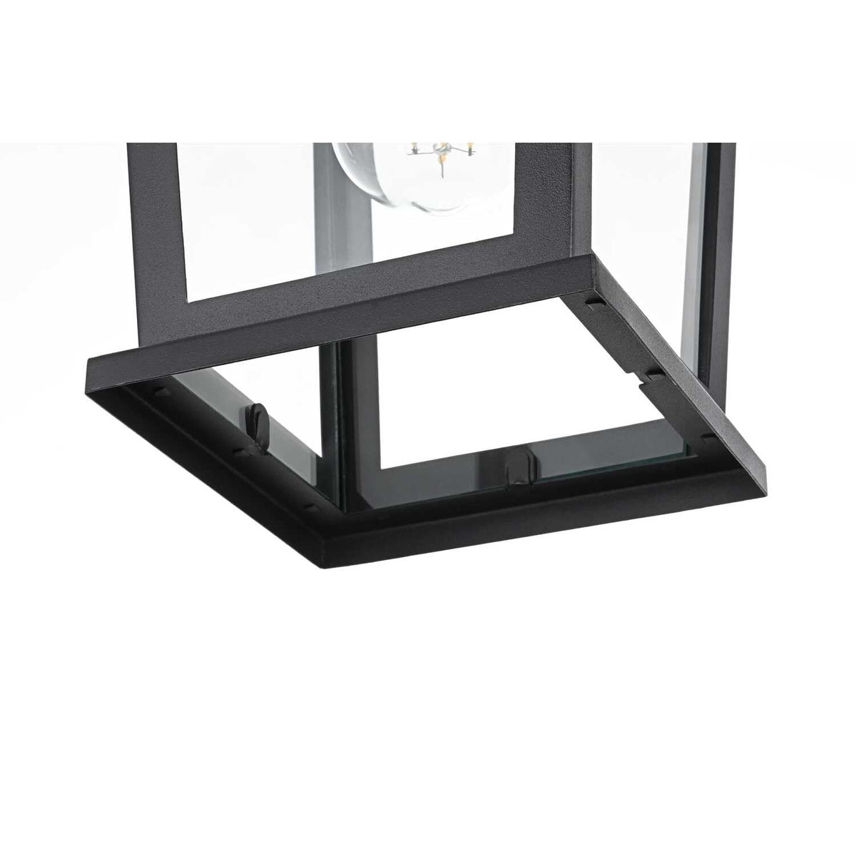 Cayman One Light Outdoor Pendant Black by Lighting Design – Iron, Black, Model OD332H12BK