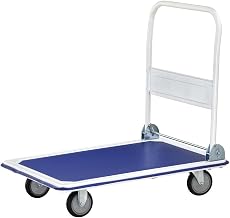 HUBERT Platform Truck with Folding Handle Grey Steel - 36" L x 24" W x 33 1/2 H