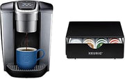 Keurig K-Elite Single-Serve K-Cup Pod Coffee Maker, Brushed Silver & Slim Non-Rolling Storage Drawer, Coffee Pod Storage, Holds up to 24 K-Cup Pods, Black