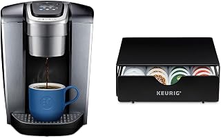Keurig K-Elite Single-Serve K-Cup Pod Coffee Maker, Brushed Silver & Slim Non-Rolling Storage Drawer, Coffee Pod Storage, Holds up to 24 K-Cup Pods, Black