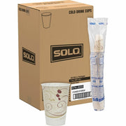 SOLO R7N-J8000 7 oz Symphany Waxed Paper Cold Cup (Case of 2000), beige, 3.7"