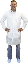Medium, White Polypropylene Lab Coat, No Pockets (30 Per Case)