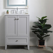 Elegant Decor 24" - Single / Brushed Nickel,grey / Traditional Wheel Care