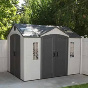 Dual Entry Storage Shed by LIFETIME – Steel-Reinforced Polyethylene, Mixed Colors, Model 60001